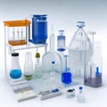 Laboratory tools for analysis. Test tubes.