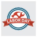 Labordaylabel. Vector illustration decorative design Royalty Free Stock Photo