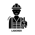 laborer icon, black vector sign with editable strokes, concept illustration Royalty Free Stock Photo