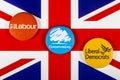 Labour, Conservatives and Liberal Democrats