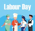 labour day celebration with group professionals