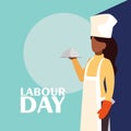 labour day celebration with professional chef female