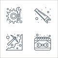 labour day line icons. linear set. quality vector line set such as calendar, digging, saw