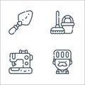 Labour day line icons. linear set. quality vector line set such as chef, sewing machine, cleaning Royalty Free Stock Photo