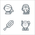 labour day line icons. linear set. quality vector line set such as executive, screwdriver, painter