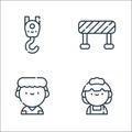 labour day line icons. linear set. quality vector line set such as maid, nurse, barrier