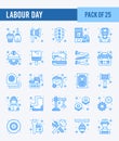 25 Labour Day. Two Color icons Pack. vector illustration