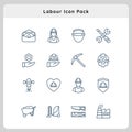 Labour icon icons set collection package white isolated background with outline style