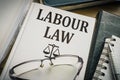 Labour or labor law book. Legislation and justice concept Royalty Free Stock Photo