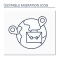 Labour migration line icon