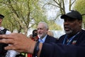 Labour Party leader Jeremy Corbyn walks through the crowd