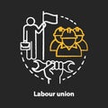 Labour union chalk concept icon. Employee rights protection idea. Trade union. Workers association. Organized group of