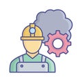 Labour work process Vector Icon which can easily modify or edit