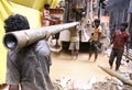 Labourers at construction site, delhi