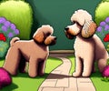 Labradoodle Dog, Generative AI Illustration