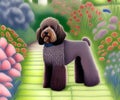 Labradoodle Dog, Generative AI Illustration