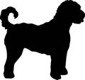 Labradoodle silhouette black Royalty Free Stock Photo