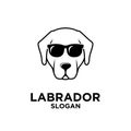 Labrador Retriever dog head face head line logo icon design