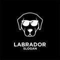 Labrador Retriever dog head face head line logo icon design