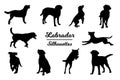 Labrador Dog Silhouettes.