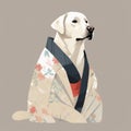 Labrador in kimono generative AI