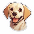 Happycore Labrador Retriever Sticker - Light Beige And Amber Cartoon Design