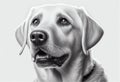 A labrador retriever close-up portrait in grayscale tones Royalty Free Stock Photo