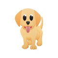 labrador retriever is cute dog cartoon with illustration of paper cut