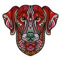 labrador retriever head dog color tangle doodle vector illustration Royalty Free Stock Photo