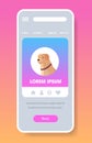 Labrador retriever icon cute dog furry human friend pet website or online shop cartoon animal smartphone screen mobile