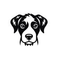 Labrador retriver portrat, illustration im black and white colors