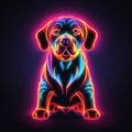 Labrador retriever. Neon outline icon with a light effect