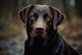 Labrador Retriever Protrait in the Woods, Generative AI