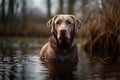 Labrador Retriever in Water, Generative AI