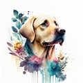 labrador retriever watercolor clipart on white background