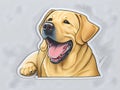 Labrador Silhouette Stickers: Vector Art on Crisp White Background