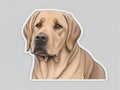Labrador Vector Stickers: Elegant Contour Designs on White Background