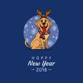 Labrador congratulates on the new year, 2018 year of the dog