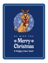 Greetings card We wish You a Marry Christmas and Happy New Year, funny Labrador