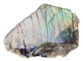 Labradorite gemstone with polished surface