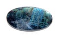 Labradorite cabochon isolated on white background