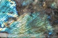 Labradorite Quartz Crystal Mineral Spectrolite with peacock color Royalty Free Stock Photo