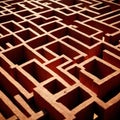 Labryinth maze structure, top down view Royalty Free Stock Photo