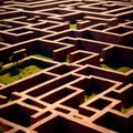 Labryinth maze structure, top down view Royalty Free Stock Photo