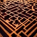 Labryinth maze structure, top down view Royalty Free Stock Photo