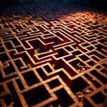 Labryinth maze structure, top down view Royalty Free Stock Photo