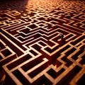 Labryinth maze structure, top down view Royalty Free Stock Photo