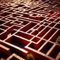 Labryinth maze structure, top down view Royalty Free Stock Photo