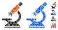 Labs Microscope Mosaic Icon of Spheric Items Royalty Free Stock Photo