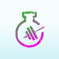 Labs specialize with fitness dumbbell icon logo design